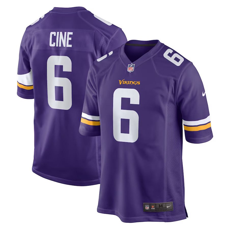 Men Minnesota Vikings 6 Lewis Cine Nike Purple Game Player NFL Jersey